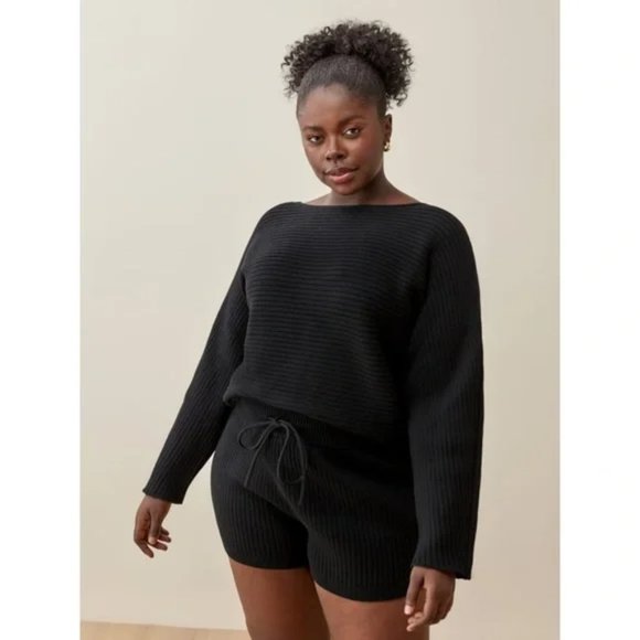 NEW Reformation Cort Short Set in Black -size XL #1171 - Picture 1 of 5